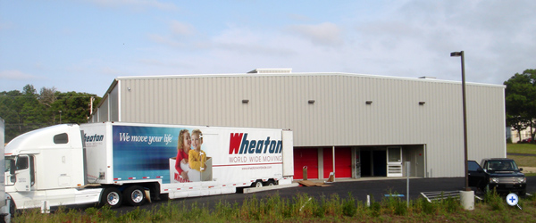 Moving van at the rear of Falmouth Self Storage, Falmouth, MA